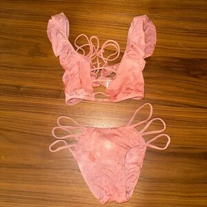 Pink Strappy / Cheeky Bikini Set